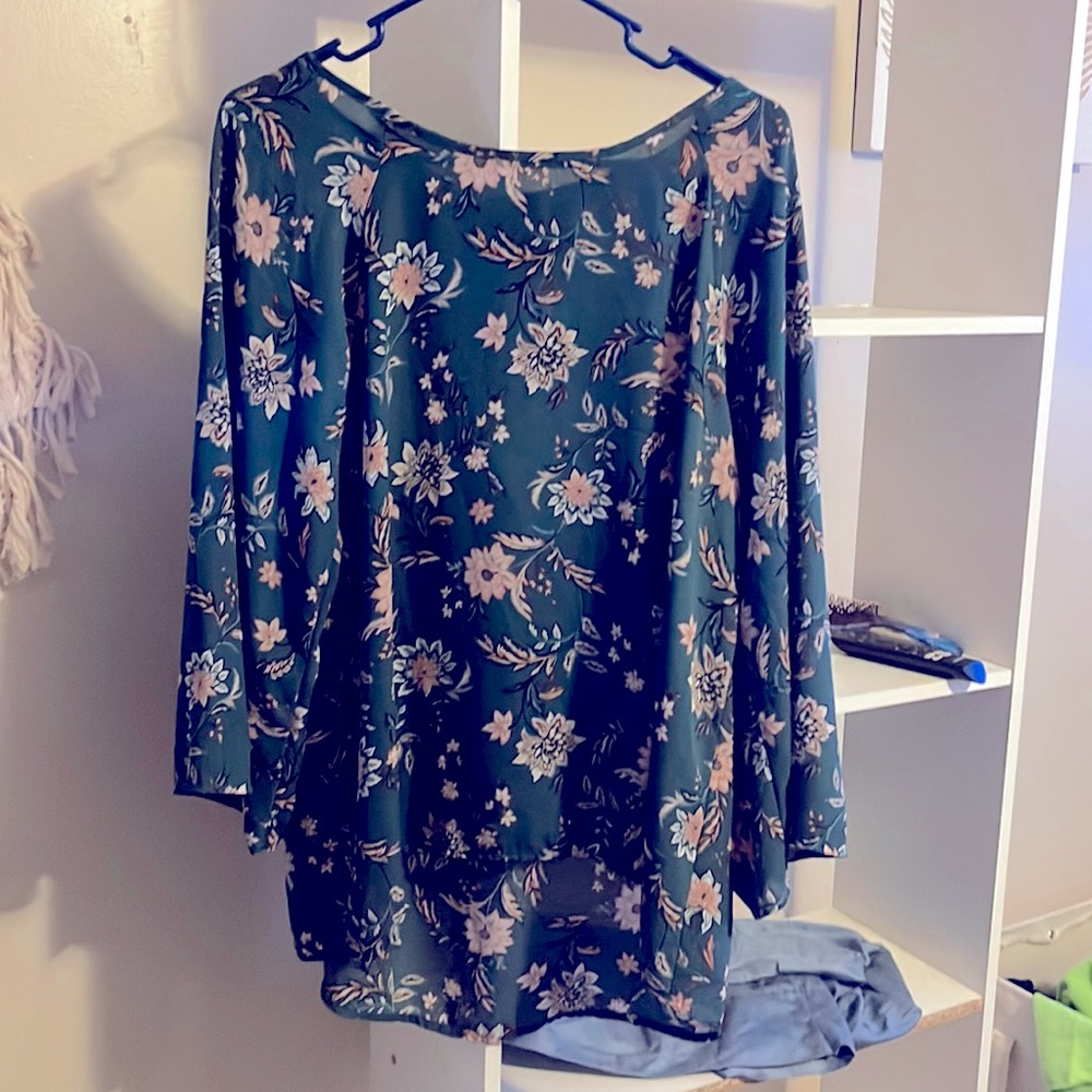 Paper moon flower blouse XXL